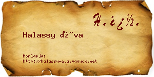 Halassy Éva névjegykártya